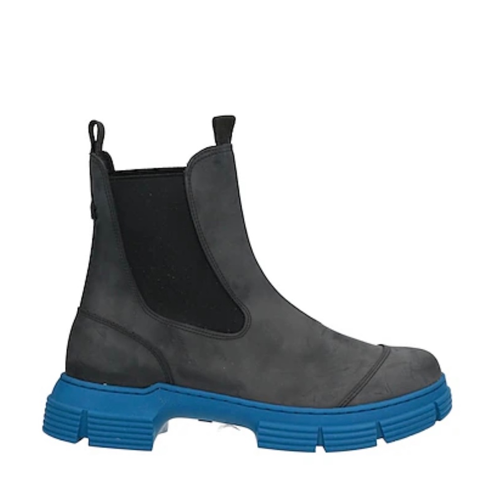 GANNI Blue Cleated Low Black Chelsea Boot size 8/38
